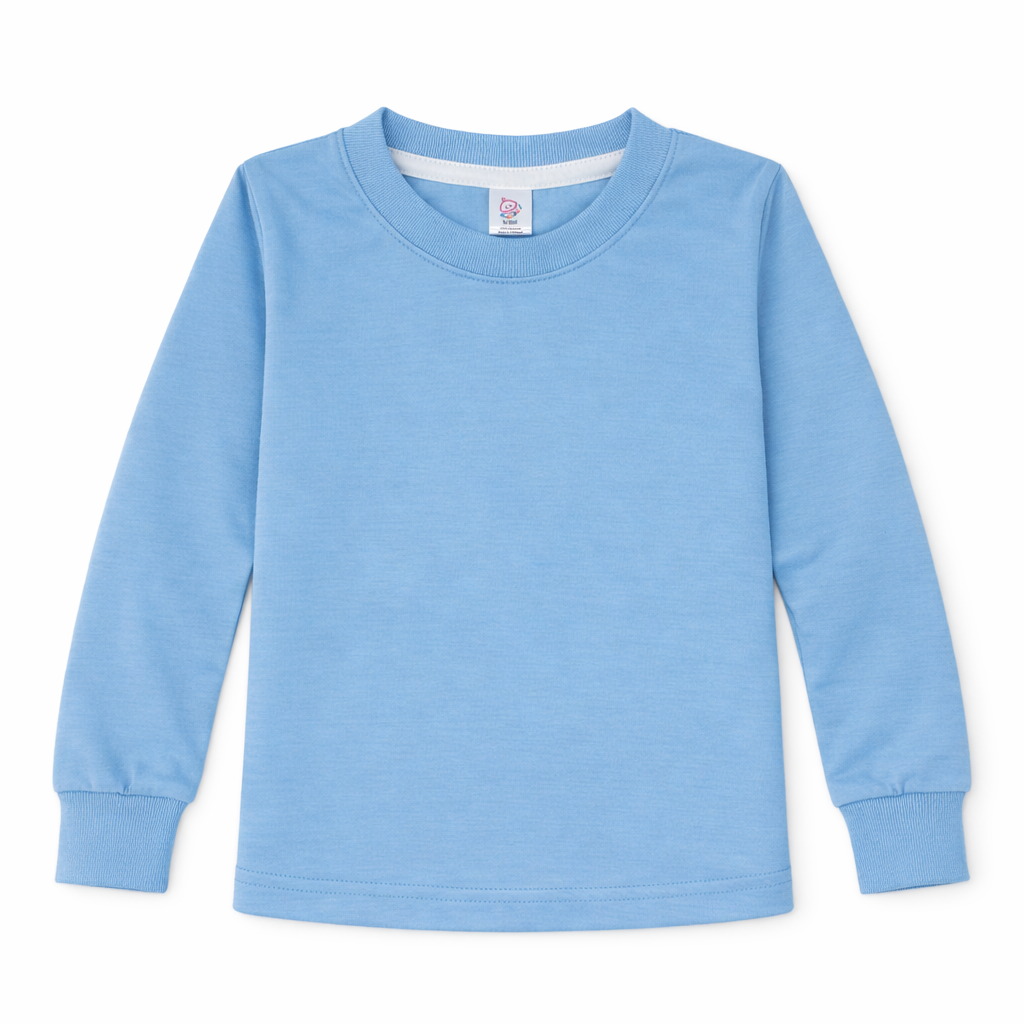 Infant polyester unisex long sleeve crew neck shirt