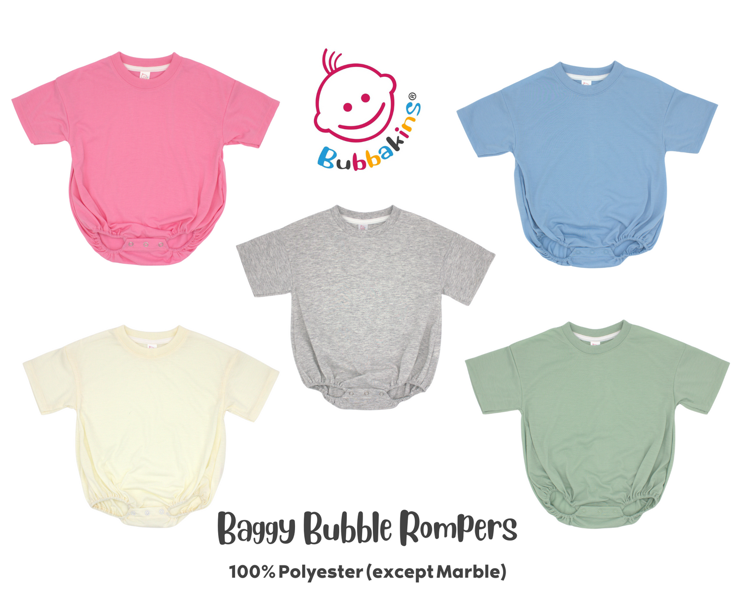 Infant and toddler polyester baggy bubble romper