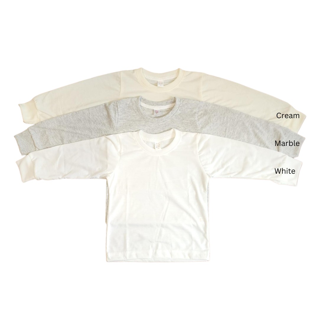 Youth polyester unisex long sleeve crew neck shirt