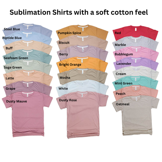Adult Polyester Shirt: Crew Neck -  Soft Polyester Blank Apparel for Sublimation, DTF, Vinyl, Embroidery and DIY