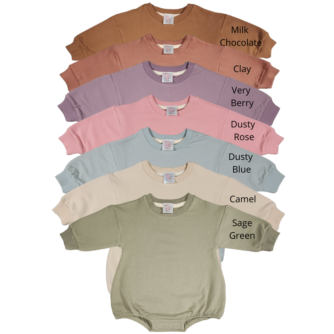 INFANT Organic Cotton Long Sleeve Bubble Romper