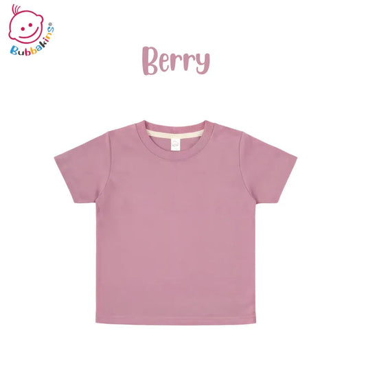Berry color Adult polyester unisex short sleeve crew neck shirt
