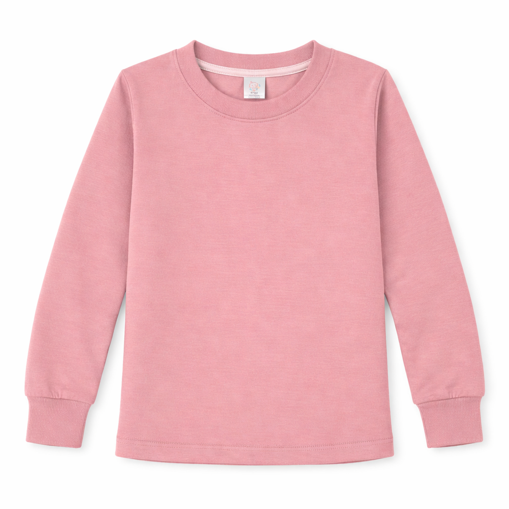 Youth polyester unisex long sleeve crew neck shirt