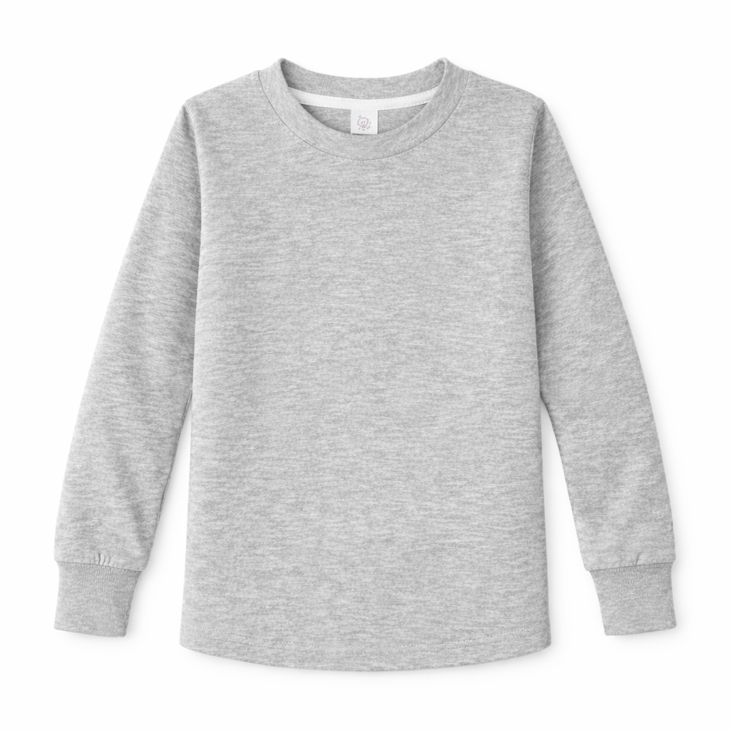 Youth polyester unisex long sleeve crew neck shirt