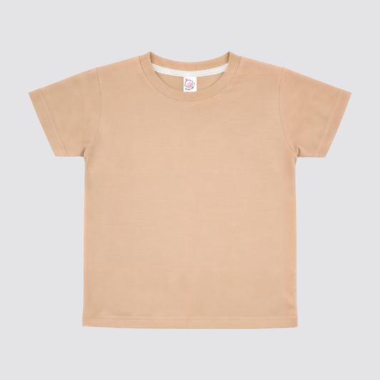 Polyester crew neck shirt blank for sublimation in Latte, clearance color, infant through adult sizes