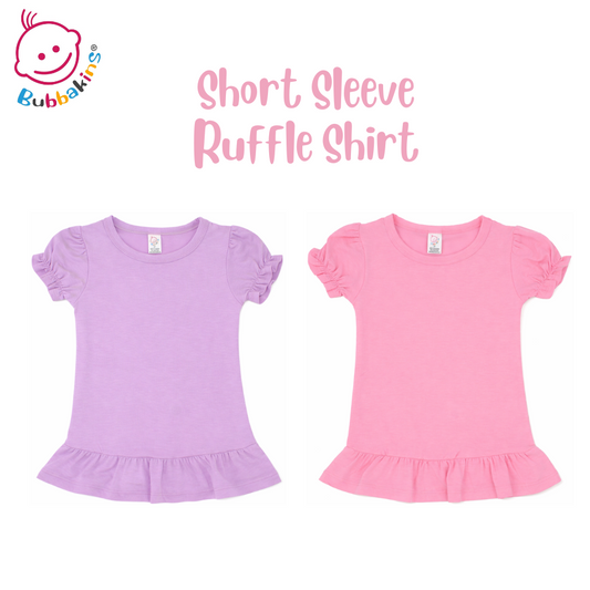 Toddler 95% polyester s/s ruffle shirt