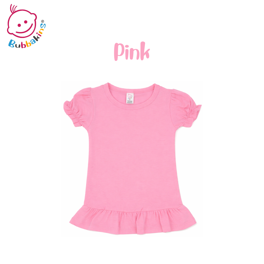 Toddler 95% polyester s/s ruffle shirt