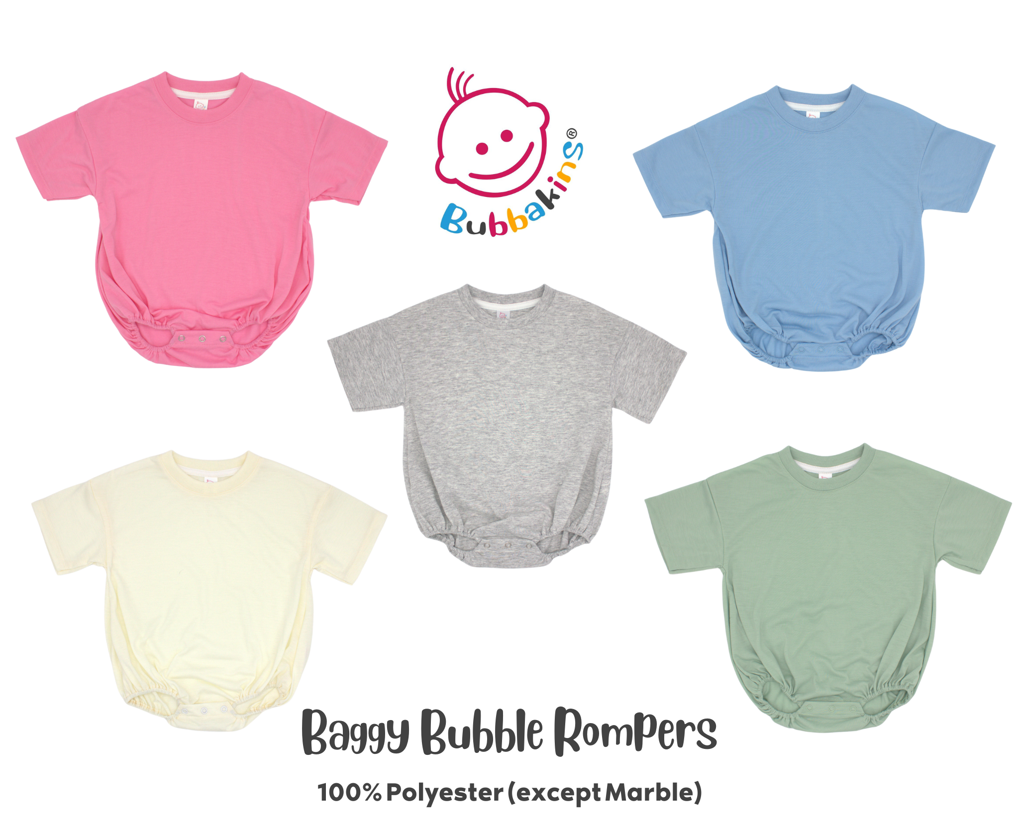 Infant and toddler polyester baggy bubble romper
