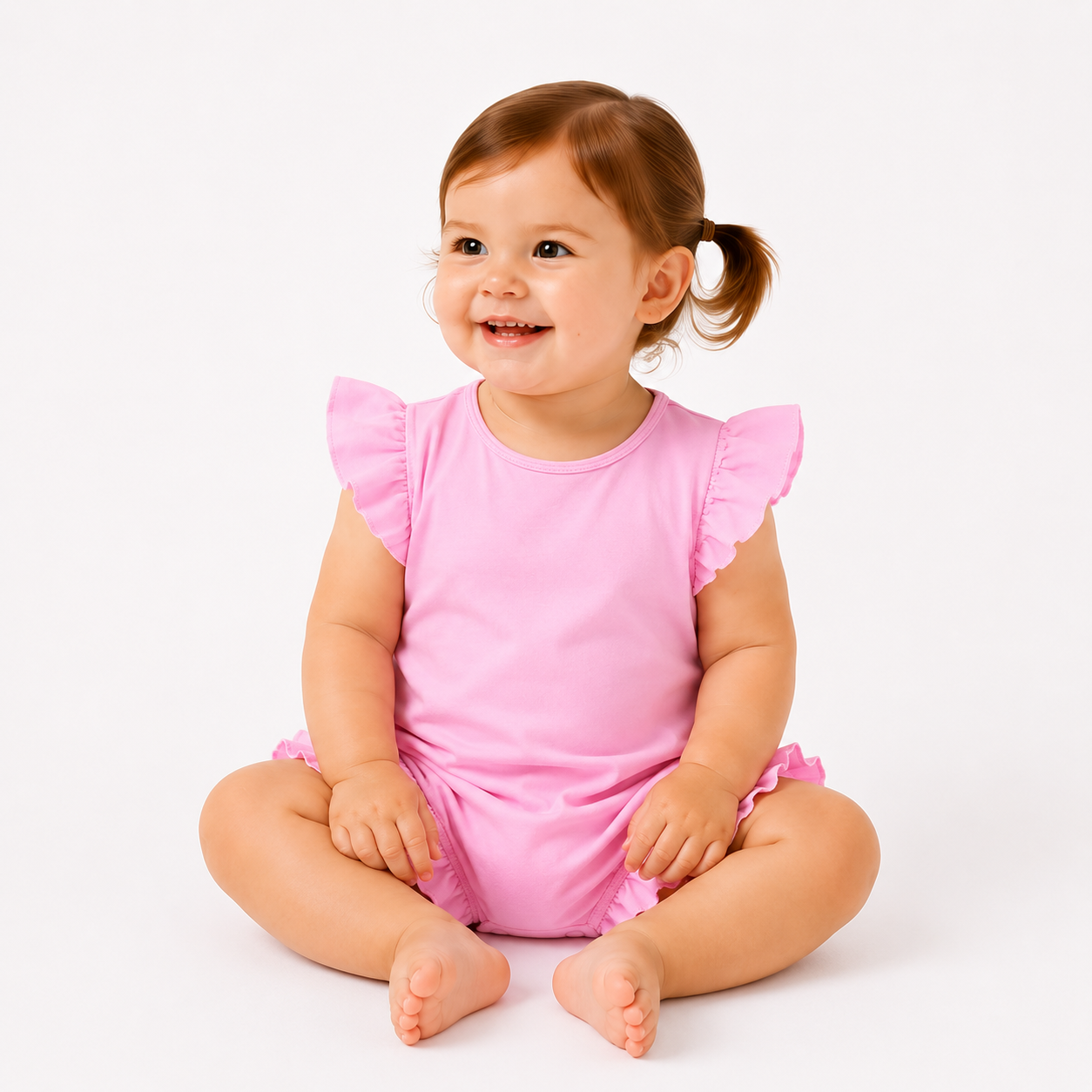 Infant & Toddler Polyester Flutter Sleeve Baggy Bubble Romper