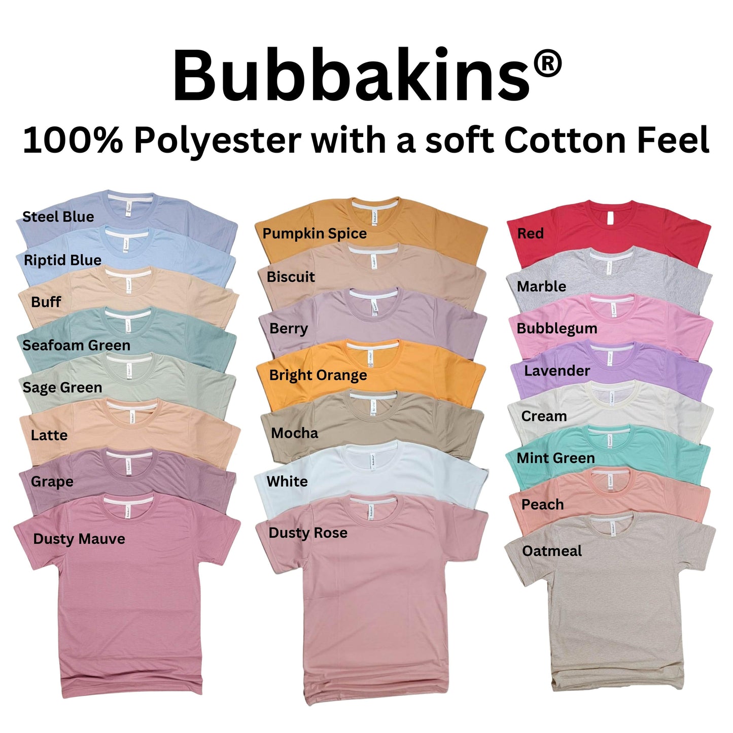 Polyester Short Sleeve Crew Neck Shirt (ALL SIZES)