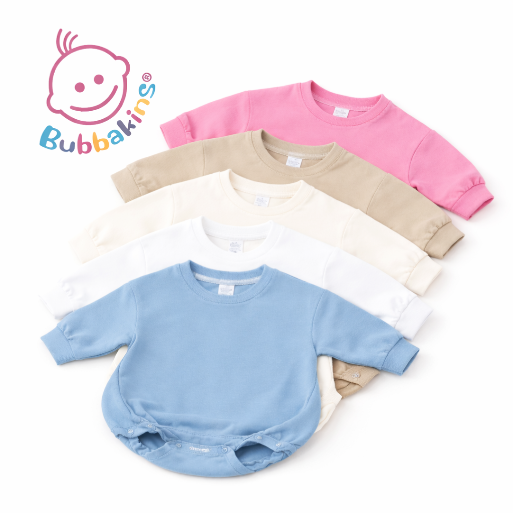 Polyester infant and toddler sweatshirt bubble romper