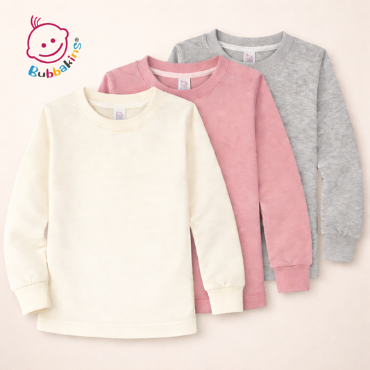 Youth polyester unisex long sleeve crew neck shirt