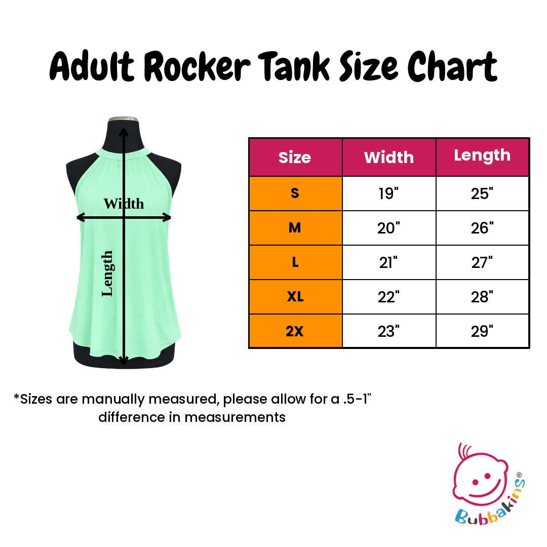 Adult Rocker Tank Size Chart