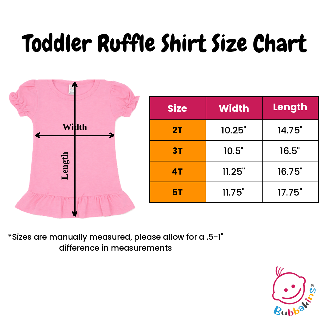 Toddler Ruffle Shirt Size Chart