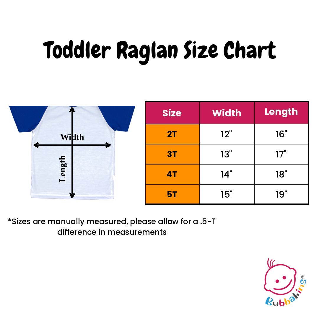 Toddler Raglan Size Chart