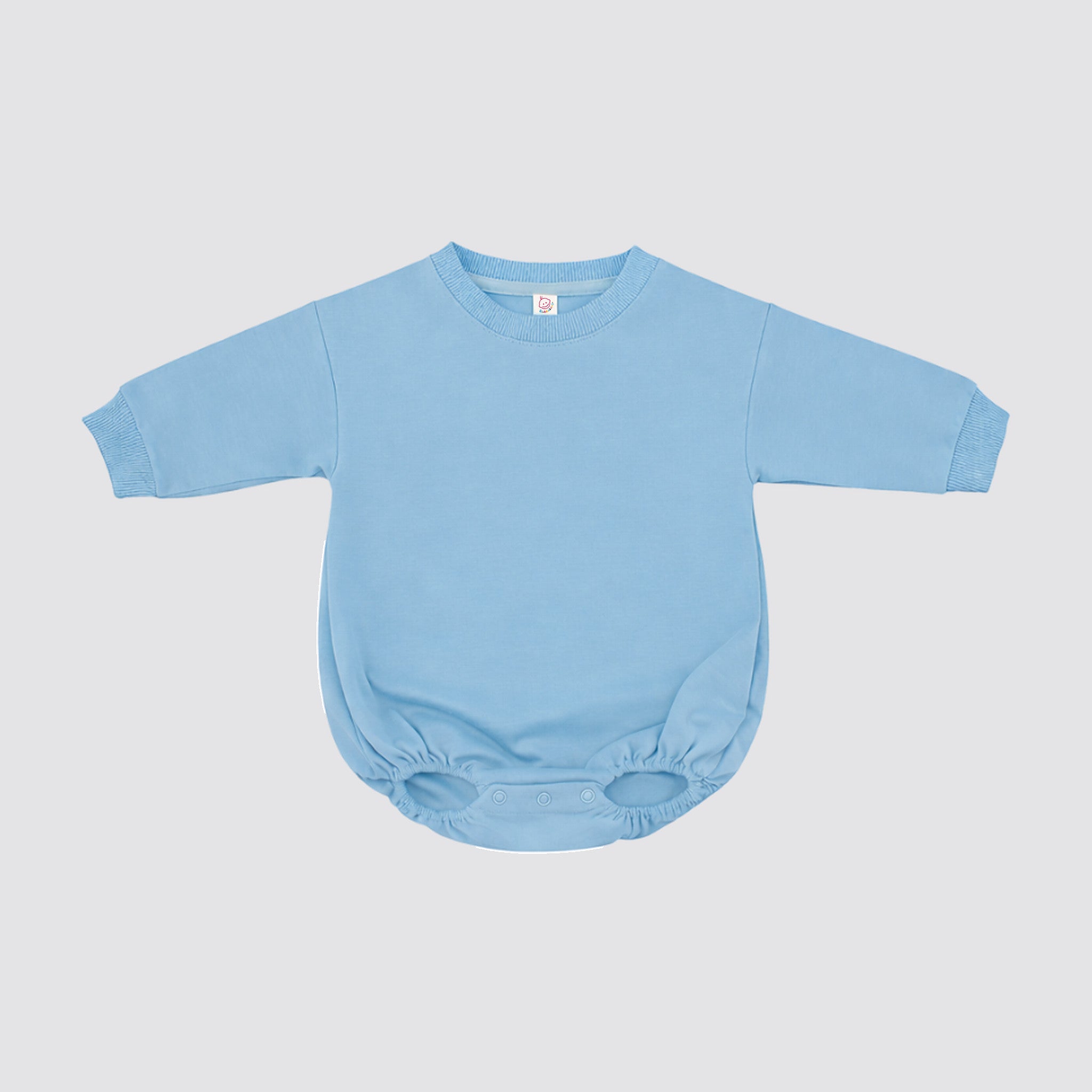 Sweatshirt bubble romper blank for sublimation in Riptide Blue, infant and toddler sizes