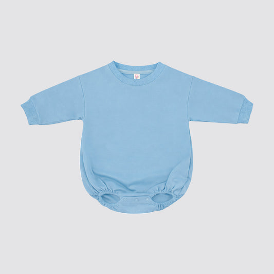 Sweatshirt bubble romper blank for sublimation in Riptide Blue, infant and toddler sizes