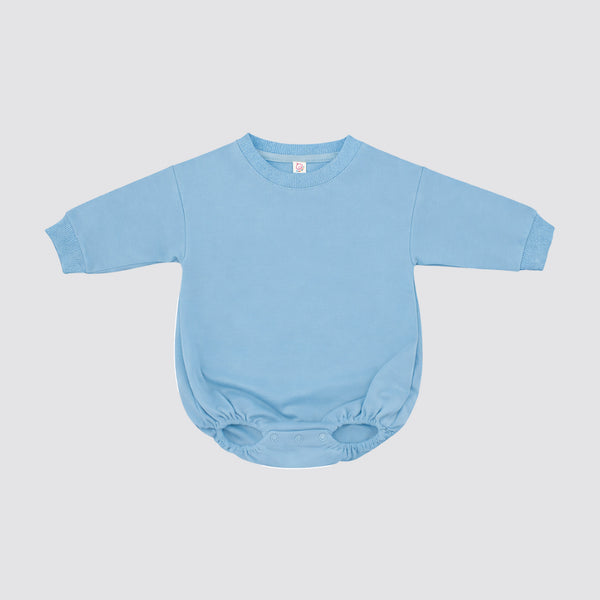Sweatshirt bubble romper blank for sublimation in Riptide Blue, infant and toddler sizes