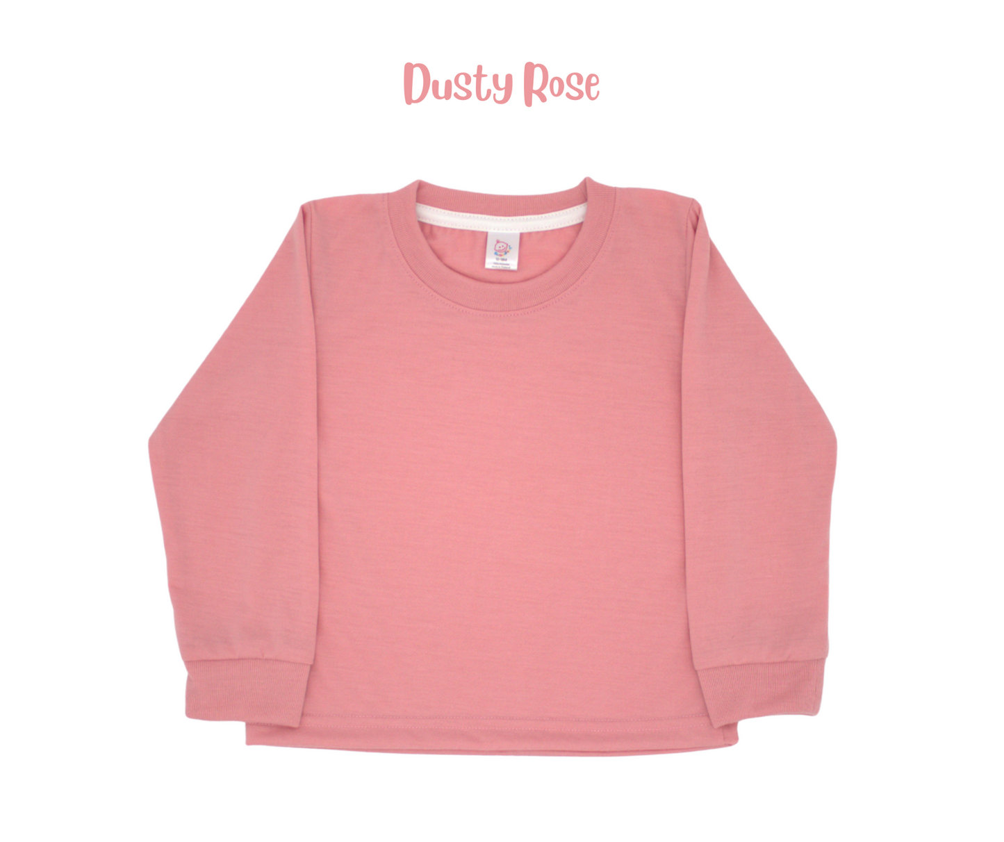 Youth polyester unisex long sleeve crew neck shirt