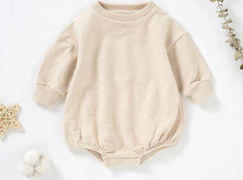 INFANT Organic Cotton Long Sleeve Bubble Romper Bubbakins Blanks
