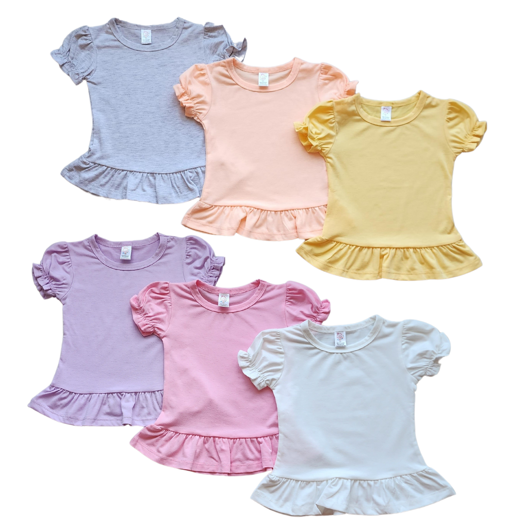 Toddler 95% Polyester S/S Ruffle Shirt