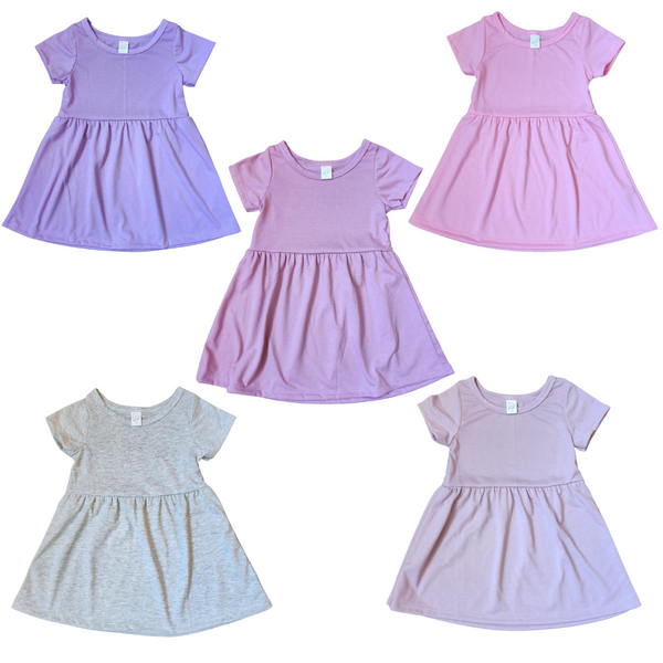 Toddler 100% polyester swing dress – Bubbakins Blanks