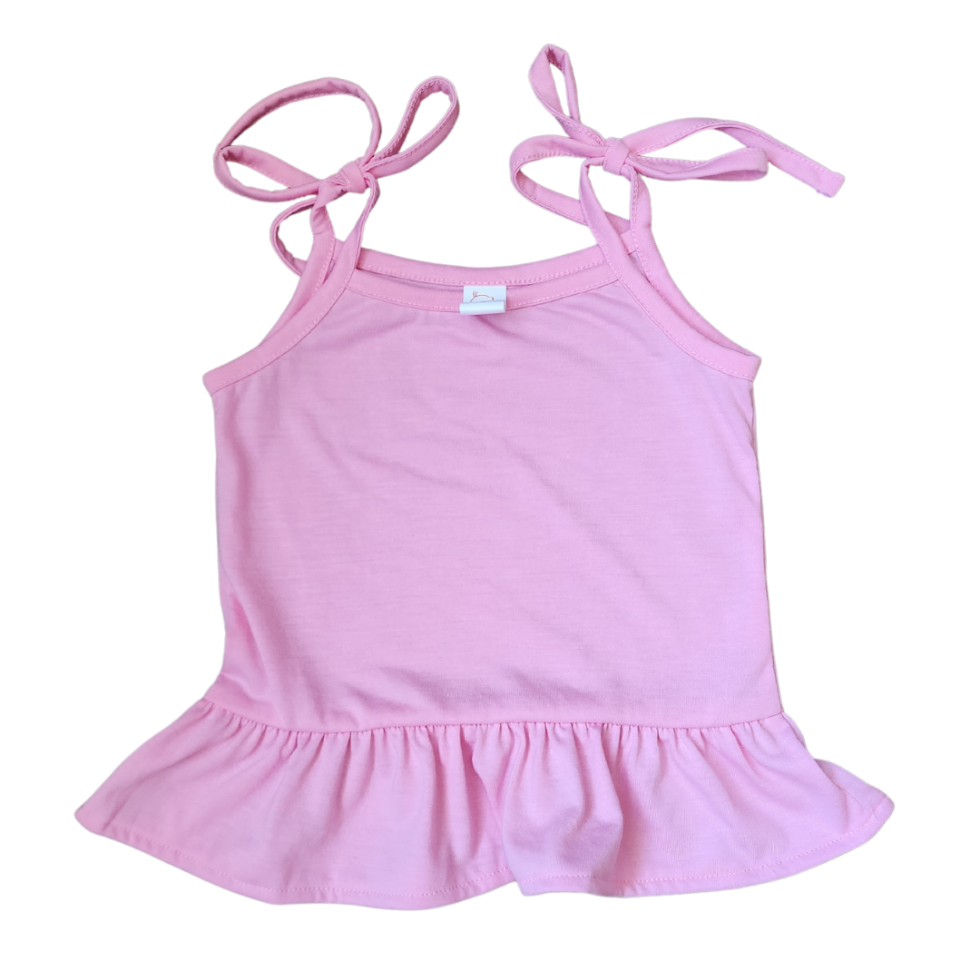Toddler Ruffle Bottom Toddler polyester tie shoulder tank top: tunic ruffle bottom ...